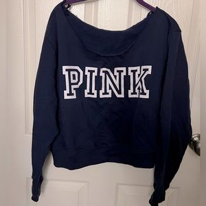 PINK Fleece Cropped Sweatshirt